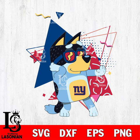 New York Giants Bluey 4 NFL Svg Eps Dxf Png File, Digital Download, Instant Download