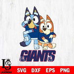 New York Giants Bluey & Bingo Svg Eps Dxf Png File, NFL svg, Digital Download, Instant Download