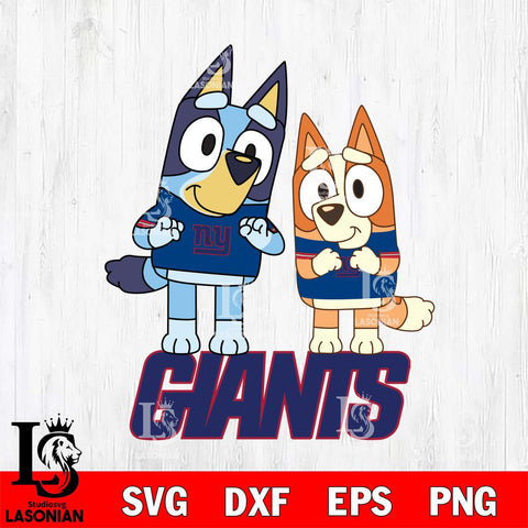 New York Giants Bluey & Bingo 6 Svg Eps Dxf Png File, NFL svg, Digital Download, Instant Download