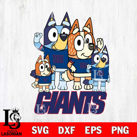 New York Giants Bluey & Bingo 7 Svg Eps Dxf Png File, NFL svg, Digital Download, Instant Download