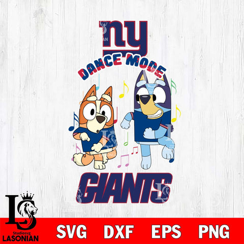 New York Giants Bluey Bingo Dance Mode Svg Eps Dxf Png File, NFL svg, Digital Download, Instant Download