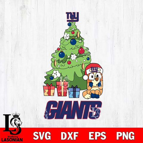 New York Giants Bluey Chilli Christmas Tree Svg Eps Dxf Png File, Digital Download