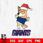 New York Giants Bluey Chilli Happy Christmas Svg Eps Dxf Png File, Digital Download