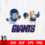 New York Giants Bluey Chilli NFL 2 Svg Eps Dxf Png File, Digital Download, Instant Download