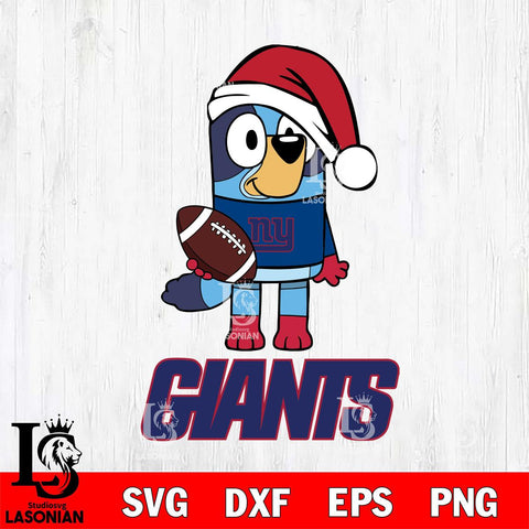 New York Giants Bluey Christmas Svg Eps Dxf Png File, Digital Download