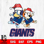 New York Giants Bluey Christmas Holiday Svg Eps Dxf Png File, Digital Download