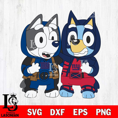 New York Giants Bluey Deadpool Wolverine Svg Eps Dxf Png File, Digital Download, Instant Download