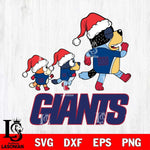 New York Giants Bluey Family Christmas Svg Eps Dxf Png File, Digital Download