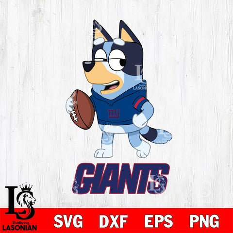 New York Giants Bluey Football Sport Svg Eps Dxf Png File, Digital Download ,Instant Download, Cricut File