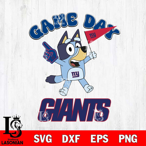 New York Giants Bluey Game Day Svg Eps Dxf Png File, Digital Download, Instant Download