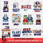 New York Giants Bluey Halloween 12 SVG Svg Eps Dxf Png File, Digital Download, Instant Download