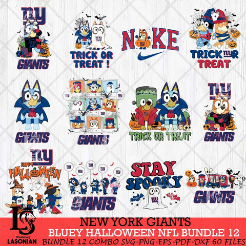 New York Giants Bluey Halloween 12 SVG Svg Eps Dxf Png File, Digital Download, Instant Download