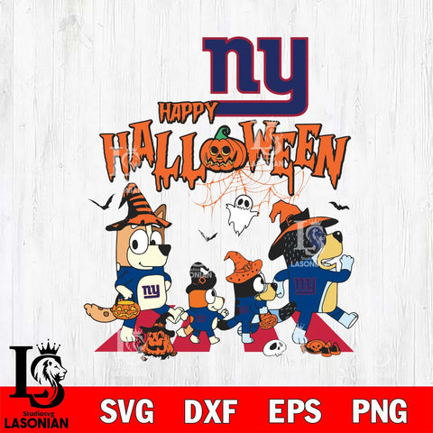 New York Giants Bluey Halloween Family Svg Eps Dxf Png File, Digital Download, Instant Download