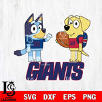 New York Giants Bluey Lucky Svg Eps Dxf Png File, Digital Download, Instant Download