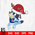 New York Giants Bluey Santa Claus Christmas Svg Eps Dxf Png File, Digital Download, Instant Download