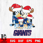 New York Giants Christmas Bluey Santa Family Svg Eps Dxf Png File,Cut Svg Files, Digital File, Sublimation