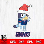 New York Giants Christmas Bluey Say Hi Svg Eps Dxf Png File,Cut Svg Files, Digital File, Sublimation