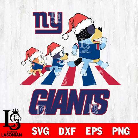 New York Giants Christmas Family Bluey Walking Svg Eps Dxf Png File,Cut Svg Files, Digital File, Sublimation