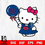 New York Giants Cute Hello Kitty 2 Svg Eps Dxf Png File, Digital Download, Instant Download