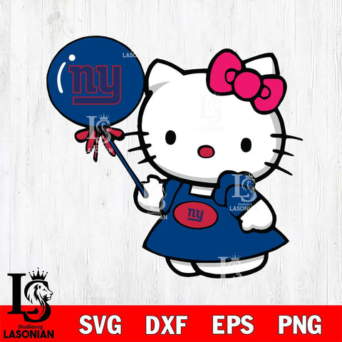 New York Giants Cute Hello Kitty 2 Svg Eps Dxf Png File, Digital Download, Instant Download