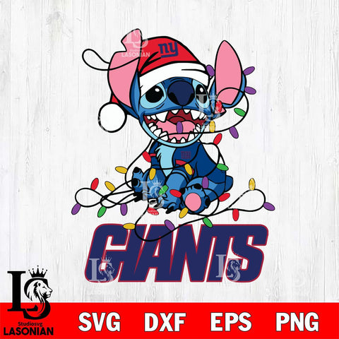 New York Giants Cute Stitch Christmas Svg