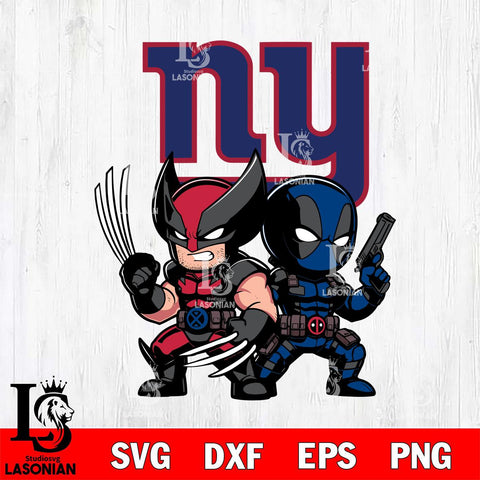 New York Giants Deadpool And Wolverine Svg Eps Dxf Png File, Digital Download, Instant Download