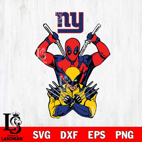 New York Giants Deadpool Wolverine 2 Svg Eps Dxf Png File, Digital Download, Instant Download