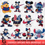 New York Giants Disney NFL Bundle 12 Svg Eps Dxf Png File, Digital Download, Instant Download