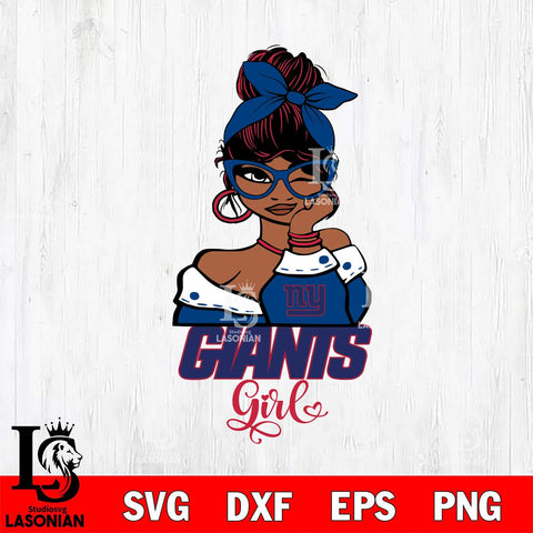 New York Giants Fan Girl Svg Eps Dxf Png File, Digital Download, Instant Download