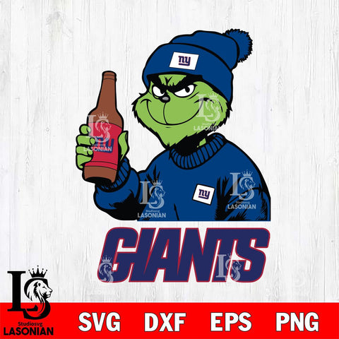 New York Giants Grinch Drinking Beer Christmas Svg Eps Dxf Png File,Cricut svg files, Digital Download, Instant Download