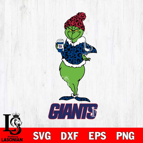 New York Giants Grinch Leopard Coffee Svg Eps Dxf Png File, Digital Download, Instant Download