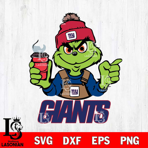 New York Giants Grinch with coffee Svg Eps Dxf Png File, Digital Download, Instant Download