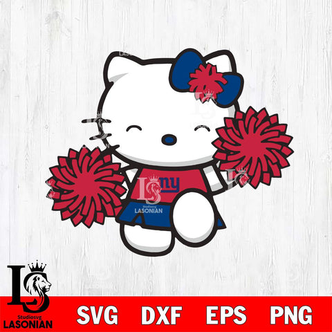 New York Giants Hello Kitty Cheerleader Svg Eps Dxf Png File, Digital Download, Instant Download