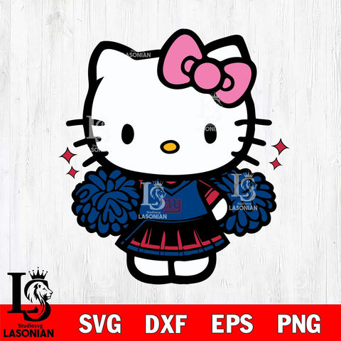 New York Giants Hello Kitty Cheerleader Svg Eps Dxf Png File, Digital Download, Instant Download