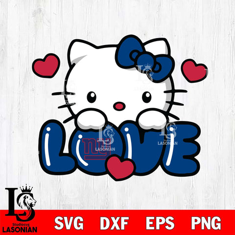 New York Giants Hello Kitty Love Svg Eps Dxf Png File, Digital Download, Instant Download