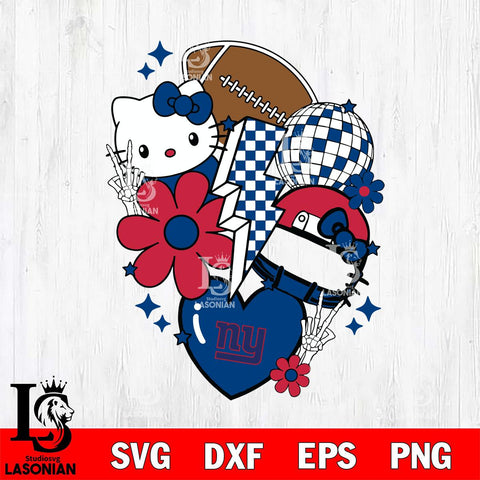 New York Giants Hello Kitty Nfl 2 Svg Eps Dxf Png File, Digital Download, Instant Download