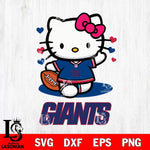 New York Giants Hello Kitty Nfl 3 Svg Eps Dxf Png File, Digital Download, Instant Download