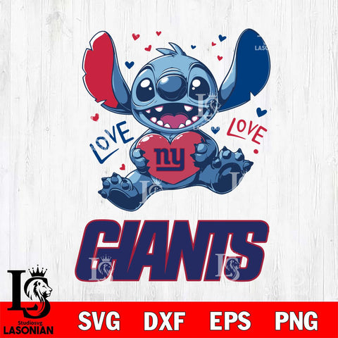 New York Giants Love Stitch, Svg Eps Dxf Png File, Digital Download