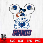 New York Giants Mickey Heart Rugby Svg Eps Dxf Png File, Digital Download ,Instant Download, Cricut File