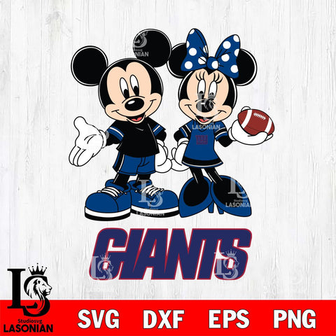 New York Giants Mickey Minnie Football Svg Eps Dxf Png File, NFL svg , Digital Download , Instant Download, Cricut File