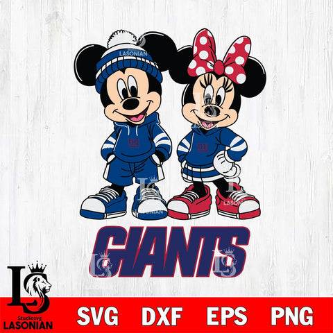 New York Giants Mickey Minnie Rugby Hoodie Svg Eps Dxf Png File, Bundle NFl svg , File Cut , Digital Download , Instant Download, Laser Cut Svg Files