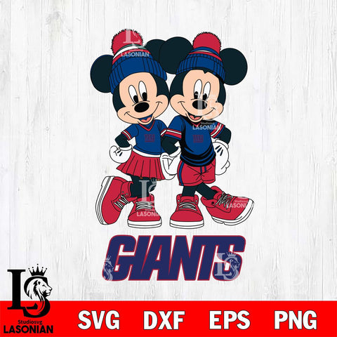 New York Giants Mickey Minnie Valentine Football Svg Eps Dxf Png File, NFL svg , Digital Download , Instant Download, Cricut File