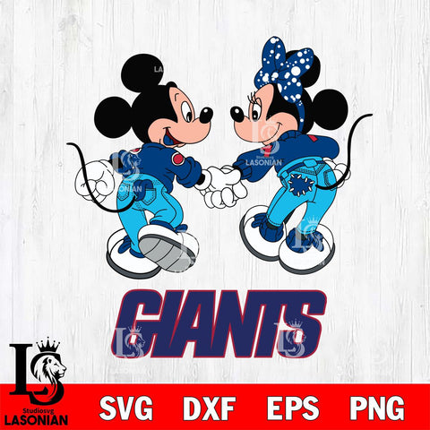 New York Giants Mickey Minnie Valentine Rugby Svg Eps Dxf Png File, Digital Download ,Instant Download, Cricut File