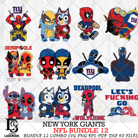 New York Giants NFL Bundle 12 Svg Eps Dxf Png File, Digital Download, Instant Download