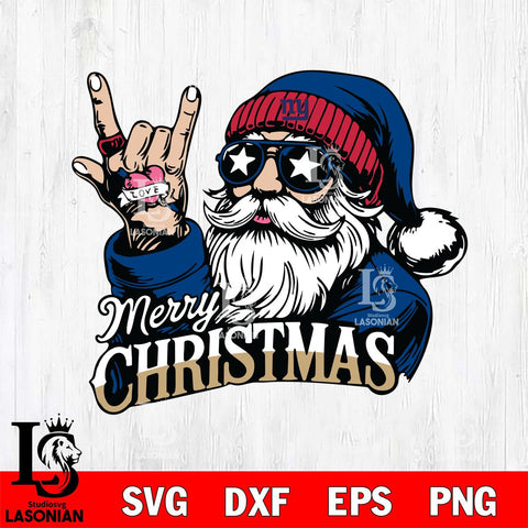 New York Giants Rock Santa Claus Football Svg Eps Dxf Png File,NFL Svg Files,Digital Download,Sublimation,Instant Download