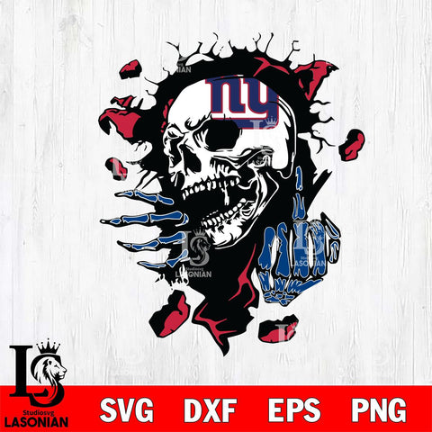 New York Giants Savage Skull SVG