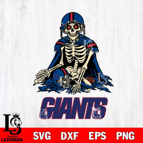 New York Giants Skeleton Football 3 Svg Eps Dxf Png File, Digital Download