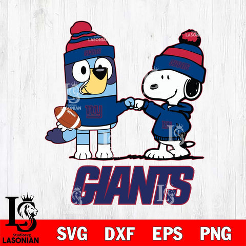 New York Giants Snoopy & Bluey Football Svg Eps Dxf Png File,NFL Svg Files,Christmas svg ,Digital Download ,Instant Download