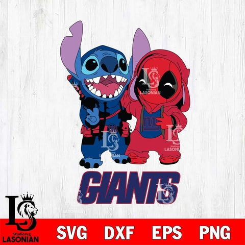 New York Giants Stitch And Deadpool Cute Svg Eps Dxf Png File, Digital Download, Instant Download