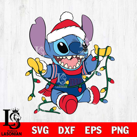 New York Giants Stitch Christmas Lights Svg Eps Dxf Png File, Digital Download, Instant Download